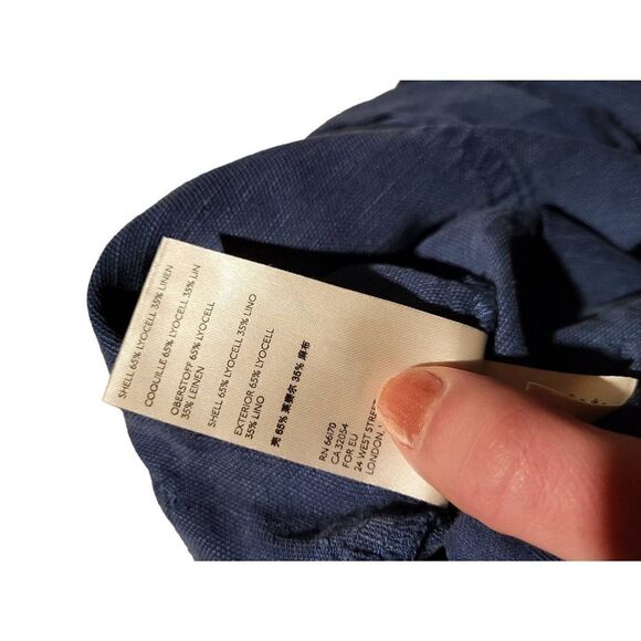 Anthropologie Audra Utility Pants Linen Lyocell Blue Women's 26 - Picture 5 of 5